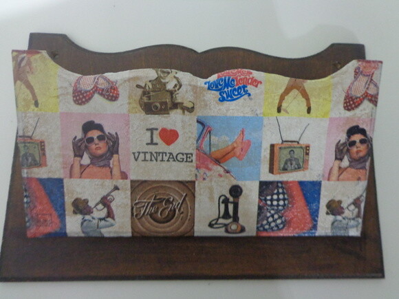 Porta Cartas e Chaves Vintage-black Friday