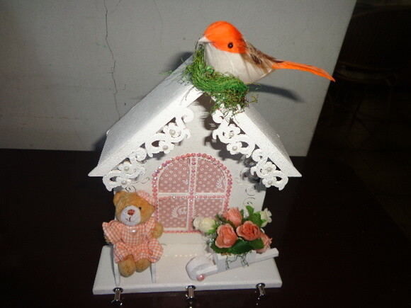 Porta Chaves Casa com Passarinho
