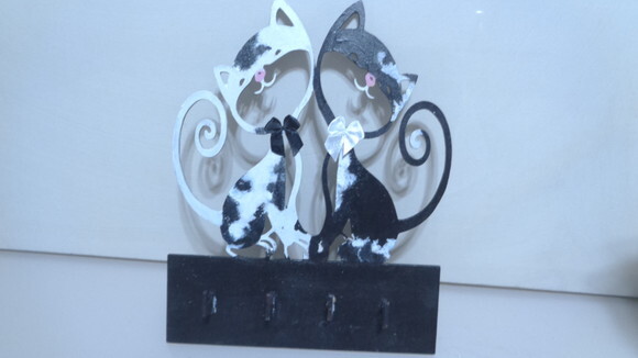 Porta Chaves Dois Gatinhos