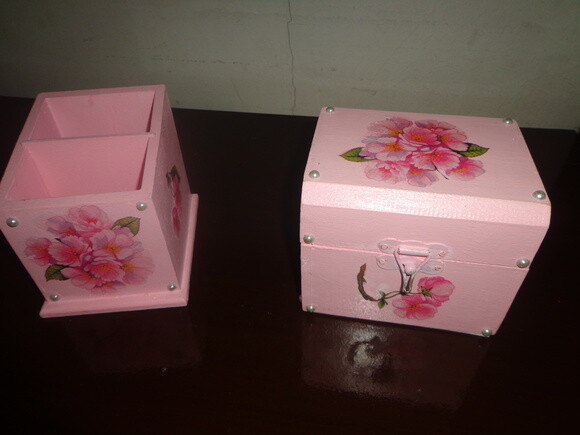 Porta Controle e Bau Rosado--dupla 39,90
