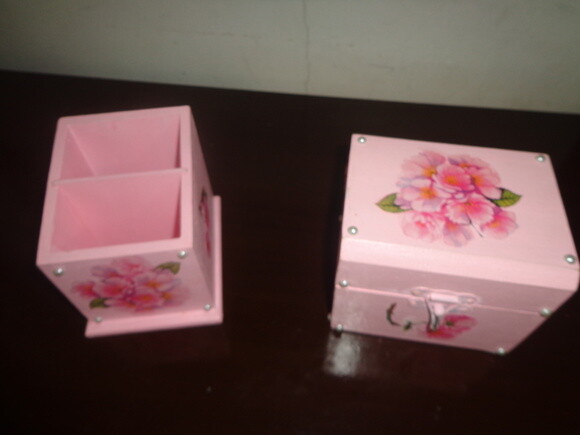Porta Controle e Bau Rosado--dupla 39,90