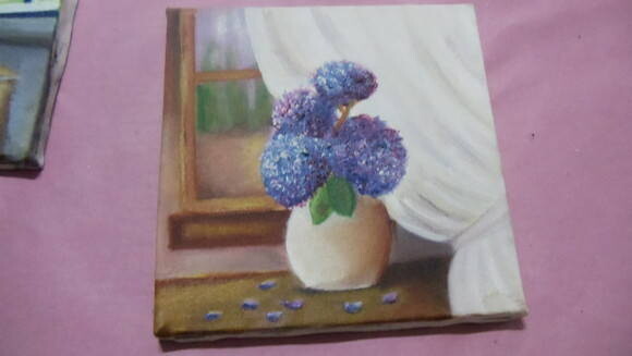 Quadro a Oleo Um Olhar pela Janela