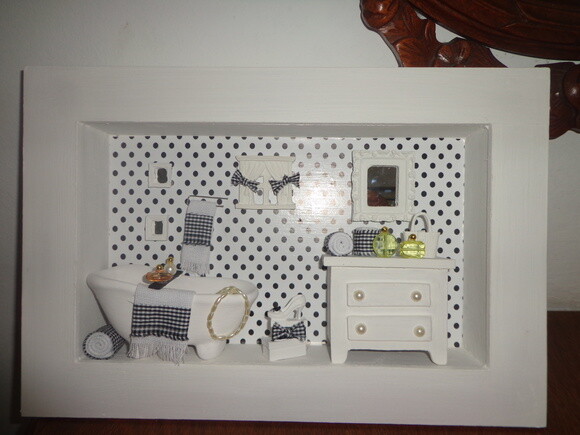 Quadro Banheiro em Branco e Preto