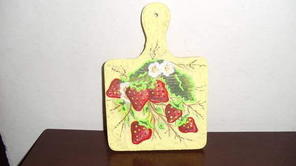 Tábua de Carne Decorativa Morangos