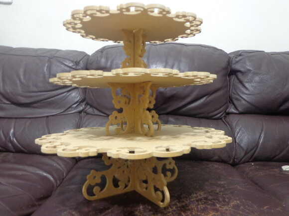 Trio Bandejas com Pé Decoradas