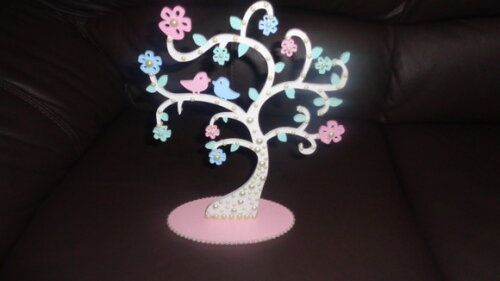 Arvore Flores e Pássaros Decorada