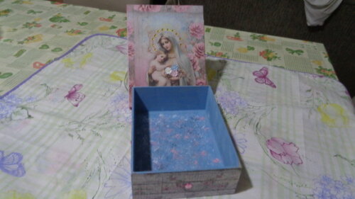 Caixa com Gravura da Virgem Maria-black Friday-39,00