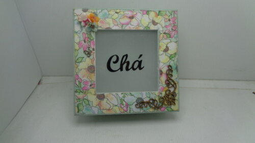 Caixa de Chá com Vidro,decorada,black Friday-79,00