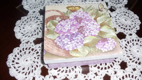 Caixa em mdf Cesta de Hortensias