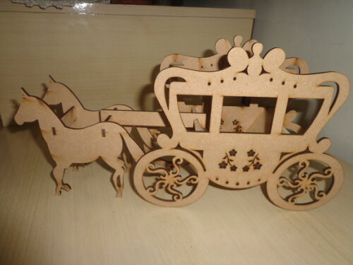 Carruagem com Cavalos a Laser
