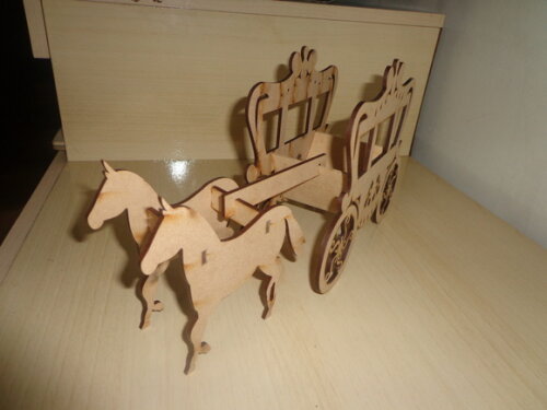 Carruagem com Cavalos a Laser