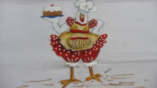 Galinha Cozinheira,pano de Prato