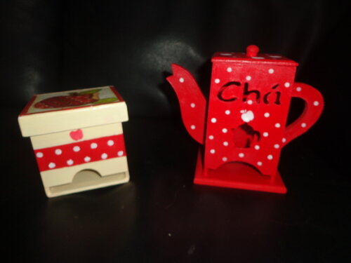 Kit em mdf Pintado- Porta Chá