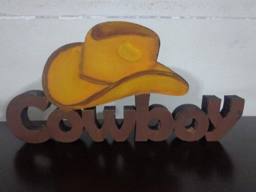 Palavra Cowboy com Chapéu