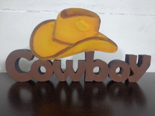 Palavra Cowboy com Chapéu