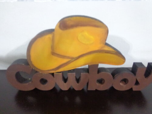 Palavra Cowboy com Chapéu