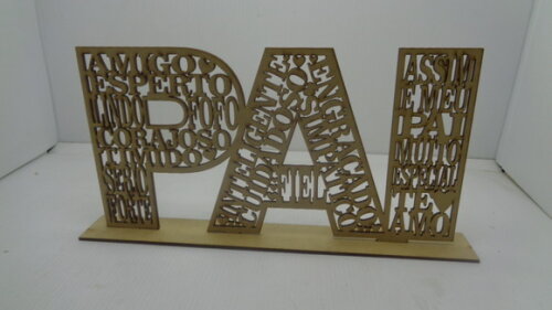 Palavra Pai com Dizeres e Base-mdf