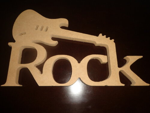 Palavra Rock em Mdf-