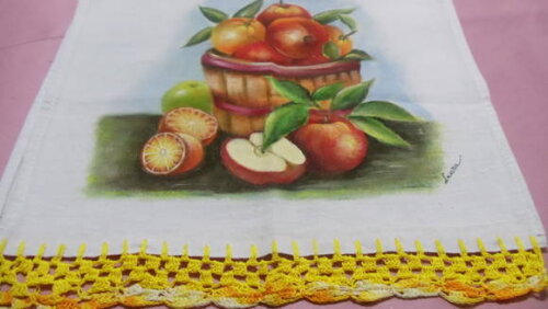 Pano de Prato Cesto de Frutos