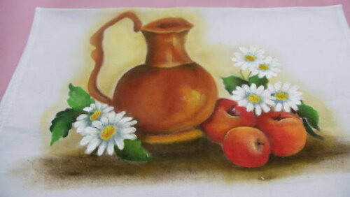 Pano de Prato Pintado a Mão