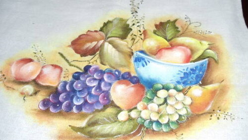 Pano de Prato Tigela com Frutas