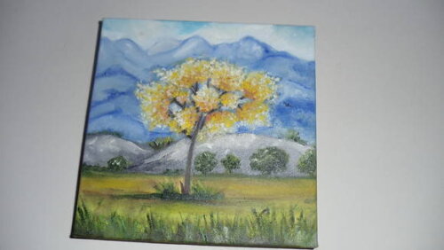 Pintura a Oleo Ipê Amarelo-
