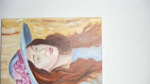 Pintura a Oleo Dama de Chapéu