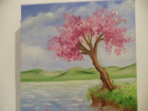 Pintura a Oleo Ipê Rosa