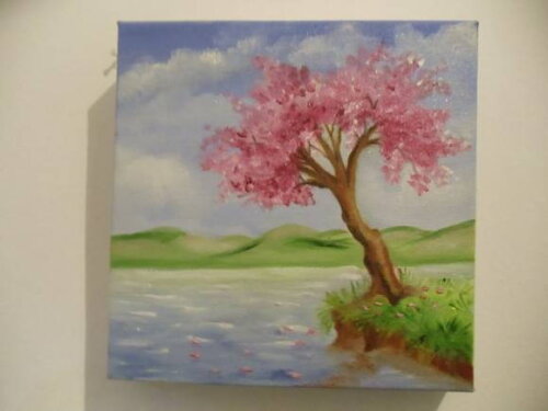 Pintura a Oleo Ipê Rosa