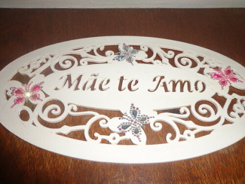 Placa a Laser Mãe Te Amo