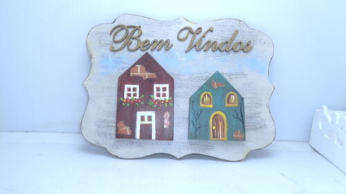 Placa Casinhas- Bem Vindos