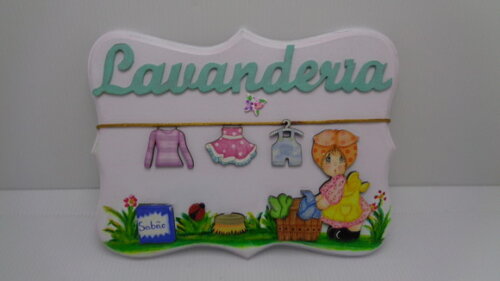 Placa Lavanderia Chic