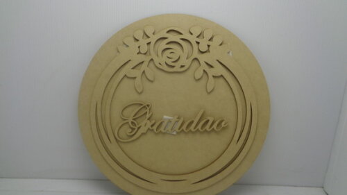 Placa Redonda a Laser Gratidão