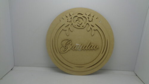 Placa Redonda a Laser Gratidão