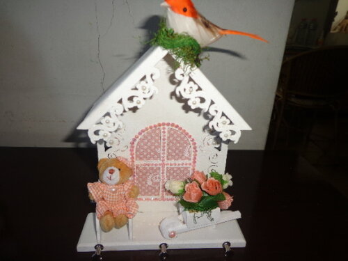 Porta Chaves Casa com Passarinho
