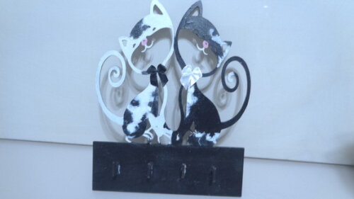 Porta Chaves Dois Gatinhos