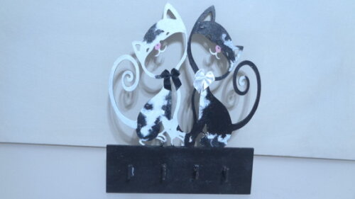 Porta Chaves Dois Gatinhos