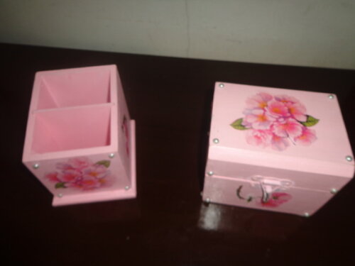 Porta Controle e Bau Rosado--dupla 39,90