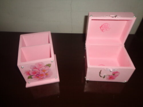 Porta Controle e Bau Rosado--dupla 39,90