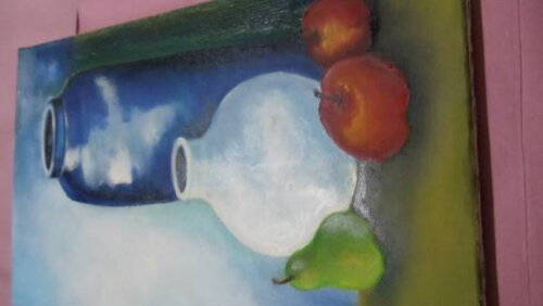 Potes e Frutas,pintura a Oleo.