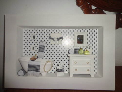 Quadro Banheiro em Branco e Preto
