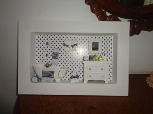 Quadro Banheiro em Branco e Preto