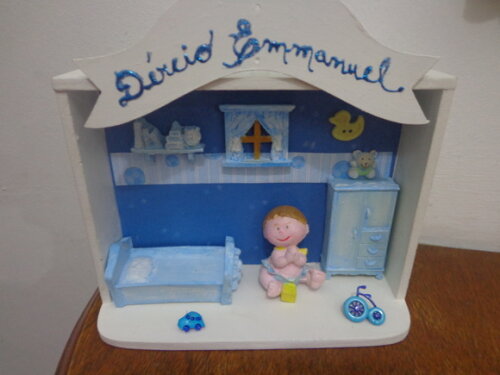 Quadro Miniatura Quartinho Azul-2