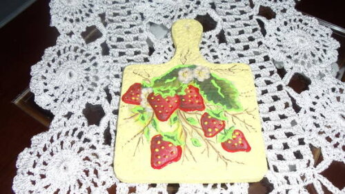 Tábua de Carne Decorativa Morangos