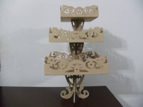Trio de Bandejas com Pé -cruas-