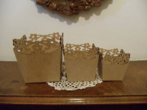 Trio de Cachepôs em mdf