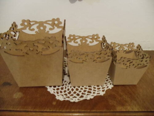Trio de Cachepôs em mdf