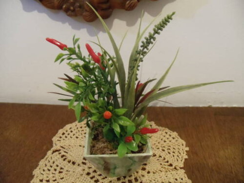 Vaso Pimenta e Folhagens
