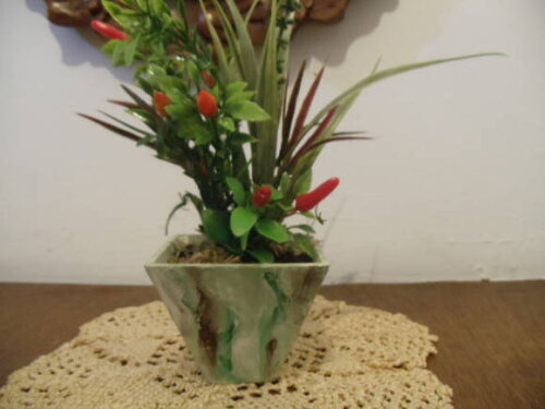 Vaso Pimenta e Folhagens