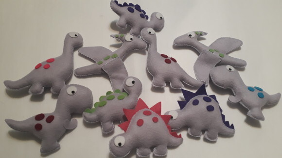 Dinossauro Colorido de Feltro
